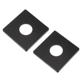 uxcell 2pcs Wall Split Flange, ABS Square Self-Adhesive Escutcheon Plate with 33mm/1.3Inch Diameter Hole, Water Pipe Cover for Water Faucet Decoration, Black