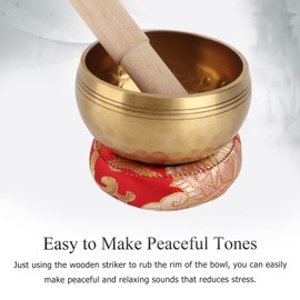 Buddha Sound Bowl Set Portable Metal Meditation Singing Bowl with Cushion and Wooden Striker for Yoga Spiritual Healing