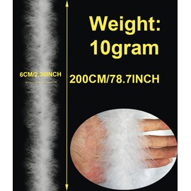 5PCS Christmas Tree White Garland Fluffy Feather Boa, 2M White Feather Ribbon Strip for Xmas Tree Decoration Xmas Party Garland Decor