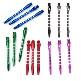 JBBERTH Dart Accessory Kits-15Pcs 53MM Aluminum Medium Darts Shafts Striped Dart Shaft +15Pcs O-Rings+1Pcs Dart Sharpener