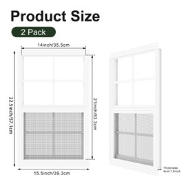 2 Pack Shed Window 14" x 21" Flush Mount Window with Tempered Glass,House Small Windows,Household Sliding Windows for Chicken Coop, Playhouse, Household, Garage