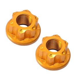 Harilla 2 Pieces Axle Nuts for Bicycle Wheel Hubs Bicycle Rope M10 Nut Hardware Bicycle Hub Replacement Bicycle Nuts Rear Hub Bicycle Rear Axle Gold