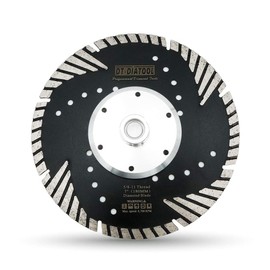 DT-DIATOOL 7 Inch Diamond Turbo Blade Cutting Granite Marble Concrete Brick with Slant Protection Teeth for Angle Grinder