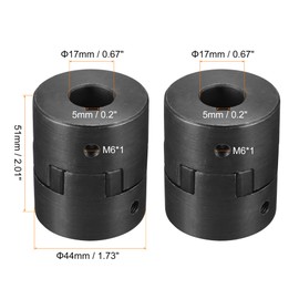 sourcing map Flexible Coupling Shaft 17mm to 17mm 51mm x 44mm Motor Coupler Joint