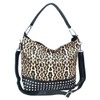 Zzfab Leopard Purse Rhinestone Band Hobo Bag Coffee