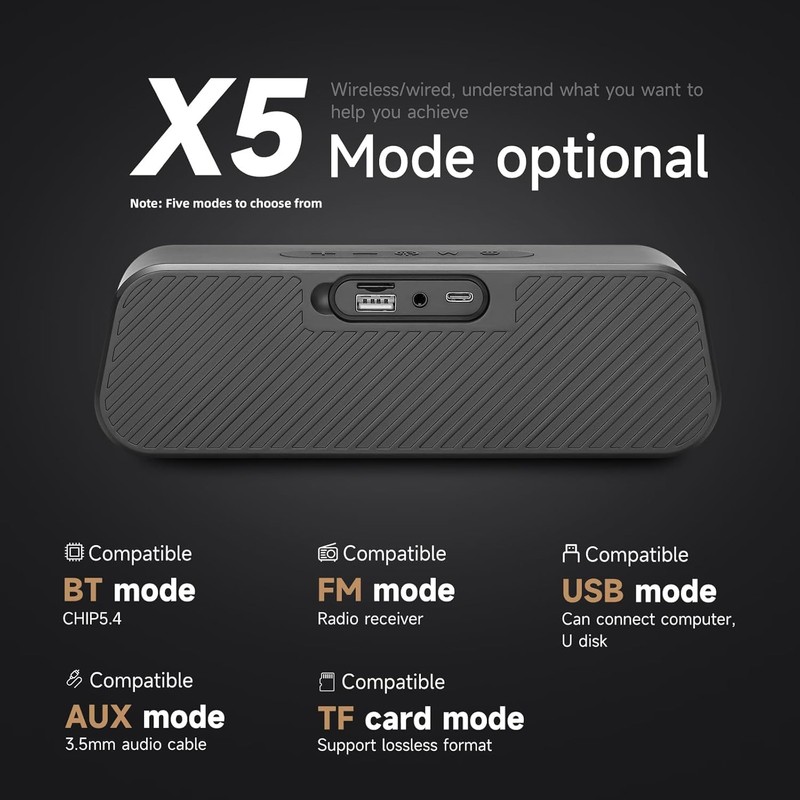 Bluetooth Speaker, Bluetooth Portable Wireless Speakers 5.4, 9D Surround Sound,