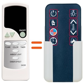 Replacement Remote Control for Real Flame Electric Fireplace 4199 5950 13051E 13051E-WSTC 4020E 4020E-BNE 4020E-DW 4020E-BLK 7760E 7760E-W 5010E 5010E-W 5010E-GRY 5010E-DW G1200E G1200E-W G1200E-DW