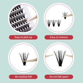 FADVAN Eyelash Extension Cluster 40D Curl D Mix 8-16 mm Eyelash Extension Bundle Eyelashes DIY 280 Pieces (40D-0.07D Curl)