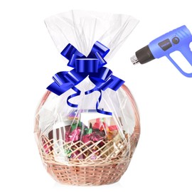 mioule Shrink Wrap Bags for Gift Baskets, 20Pcs 20x24 Inches Cellophane Heat Shrink Plastic Wrap Bags for Gift Baskets for Christmas, Valentines Day，Holiday, Easter, Birthday, and Any Occasion