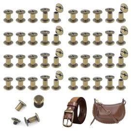 JJWNMLL 85 Sets Chicago Screw Posts M5*8mm, Rivet Chicago Binding Screws, Metal Rivet Replacement Repair for Bags, Collar, Harness, Luggage, Purse, Dog Lead, Backpack, Belt - Bronze