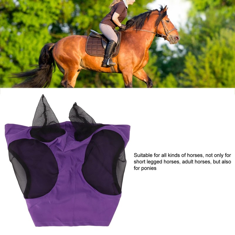 Horse Fly Mask, Adequate, Breathable Fabric, Wide Applications, with Ears,