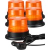 Leelosp 4 Pack 60 LED Amber Beacon Strobe Lights, 12v-24v