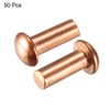 sourcing map 50pcs 5/32" x 25/64" Round Head Copper Nails