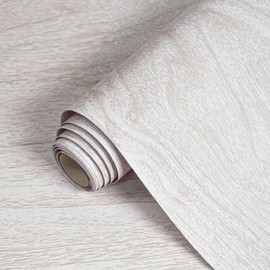 Lativo White Wood Contact Paper for Cabinets/Drawers Wood Grain Peel and Stick Wallpaper for Furniture Kitchen Shelf Liner Self-Adhesive Wallpaper Vinyl Waterproof Easy to Install/Clean17.7inW 630inL