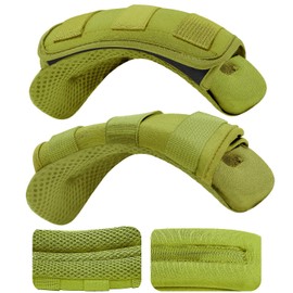 2Pcs Thick Cushioned Shoulder Pads, Featuring Anti-Slip Design and Breathable Mesh,Extra Wide Padding for Shoulder Straps and Luggage Belts,Soft and Comfortable for Enhanced Support,Army Green