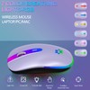 FUWANG Rechargeable Wireless Bluetooth Mouse, 2.4G USB Optical Input Mouse,