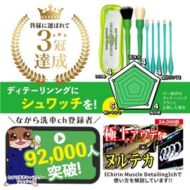 Car Wash: Brush 7, Set of 7, Detailing Brush, Brush 7, Detailed Cleaning Brush for Specific Applications, Thorough Car Detailing Brush, Car Care, Emblem Cleaning, Tire Wheel Cleaning, Gap Cleaning