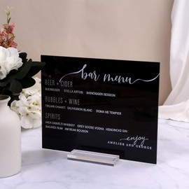 UNIQOOO 4" Large Clear Acrylic Sign Holders | Wedding Sign Holders |Table Numbers Display Stands | Acrylic Place Card Slot Stand, Perfect for Retail Shop Cafe Events, Pack of 6