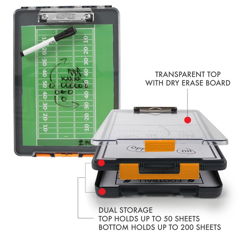 Dexas Clearview Clipcase Dry Erase clipboard, 13.75 x 9.5 Inch,