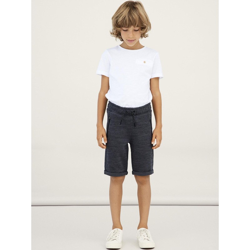 NAME IT Fabric Shorts for Boys, Asphalt