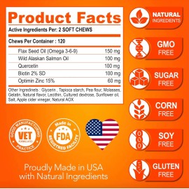 Aceite Salmón Y Linaza Perros - Omega 369 Piel/art. 120pzs