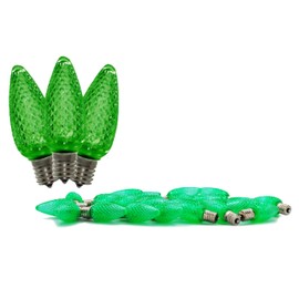 25 Pack C9 Green Dimmable SMD LED Retrofit Bulbs