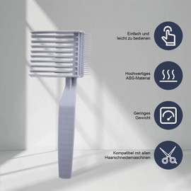 Moorstdel 4 Stück Hair Cutting Stencil,Verstellbare Fade Kamm,Haarschneidekamm Friseur Kamm,Fade Kamm Männer Barber Set,Haarschneidekamm übergang Hilfe,Fade Kamm Gebogenes,für Selbsthaarschnitte Grau