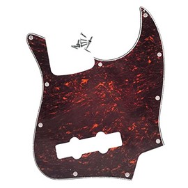 Dopro Jazz Bass J Bass Pickguard Fits USA/Mexican 4 String Fender Jazz Bass Red/Black Tortoise