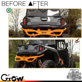 GSOWO Upgraded 2Pcs UTV Tail Lights for Polaris Ranger 570 900 1000 XP General 1000 2015-2020, [Double Side Full LED Design] Red LED Taillights Rear Brake Stop Light-Smoked Lens