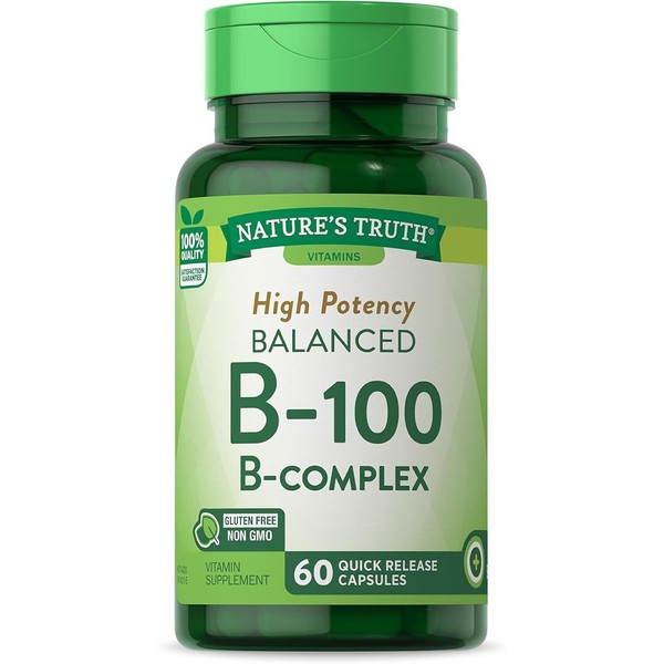 Nature's Truth High Potency Balanced B-100 B-Complex, 60 Capsules 840093101228VL