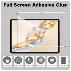 KZIOACSH Case for Honor Pad X7 with 2 Tempered Glass, Flexible Ultra Slim Anti-Scratch Soft TPU Lightweight Matte Silky-Soft Touch Anti-Fingerprint Protective Back Cover for HONOR Pad X7 Black