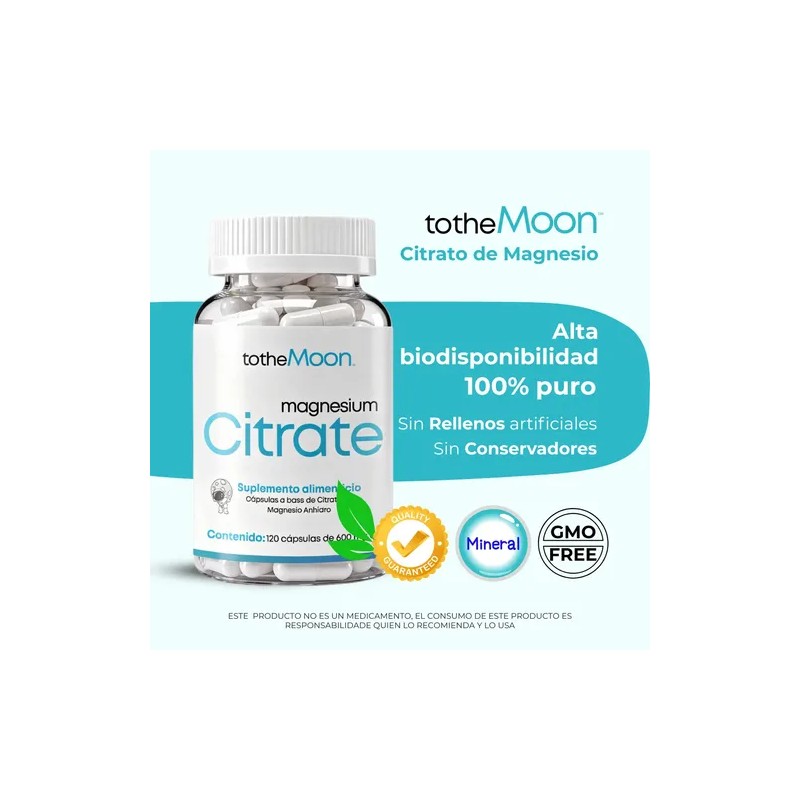 Citrato Magnesio Vitamina 120 Caps Tothemoonmx