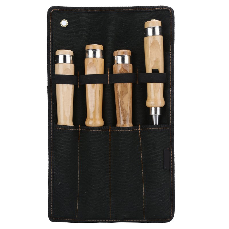 4pcs/set Wood Carving Chisel Flat Blade DIY Woodworking Hand Tool