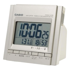 Casio DQD-705J-8JF Alarm Clock Radio Silver Digital Double Alarm Snooze Light Included
