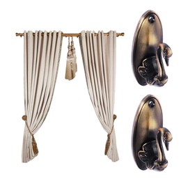 MILISTEN Curtain Tieback Hooks Pair of Swan Drapery Curtain Holdbacks Tieback Hooks Metal Wall Mounted Drapery Tiebacks Decorative Curtain Holders for Bedroom Office Decor Curtain Hooks