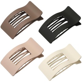 4 PCS Flat Hair Clips-Square Flat Claw Clips for Women Girls-Strong Hold French Hair Clips for Thick Thin Hair-Stylish Classic Hair Barrettes