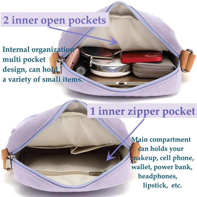 H HIKKER-LINK Lindo bolso cruzado y bolso casual de lona
