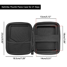 Musiin Kalimba Thumb Piano Case for 21 Keys Thickened Shockproof Waterproof Storage Bag Instrument Accessories(Black)