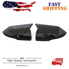 Soillar 1 Pair For Hyundai Elantra 2021-2025 Rearview Mirror Cap Cover Trim Glossy Black