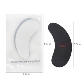 100 Pairs Hydrogel Under Eye Gel Patches Lint Free Eye Lash Pads Eyelash Extension Supplies Beauty Makeup Eye Mask Kit, Transparent/Black