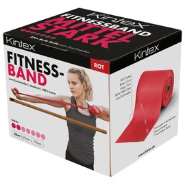 Kintex Fitness Band Roll, 25 m x 15 cm, Exercise Band in 5 Thicknesses, 100% Latex, Training Band to Cut Yourself, Resistance Band (Red)