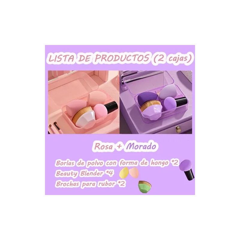 8kit De Esponja Para Maquillaje Con Brochas Kabuki Para Base