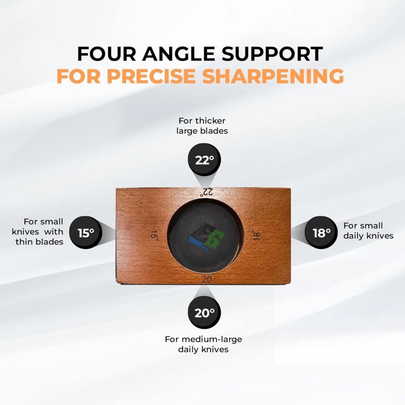 EVERGROVE Rolling Knife Sharpener Kit - Diamond-Coated Discs, Magnetic Angle