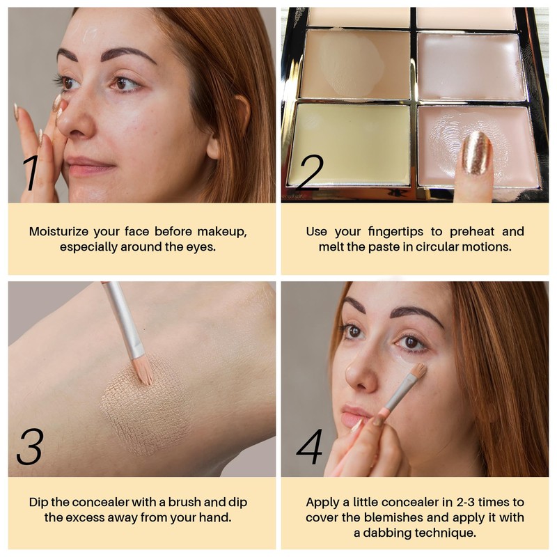FV Cream Concealer Palette, 6 Colours, Colour Corrector, Long-Lasting &