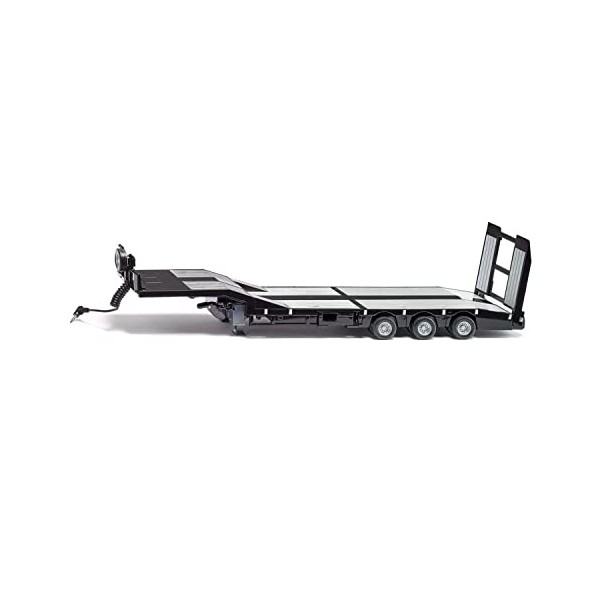 siku 6744, 3-Axle Low Loader, Nooteboom Eurotrailer, 1:32, black/silver, metal/plastic, electronic loading ramp, 4 LEDs at the rear