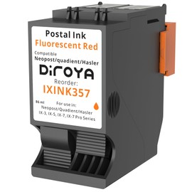 diroya IXINK357 Compatible Ink Cartridge for Quadient Neopost IX-3, IX-5, IX-7, Pro Series Franking Machine Postage Meter, Fluorescent Red