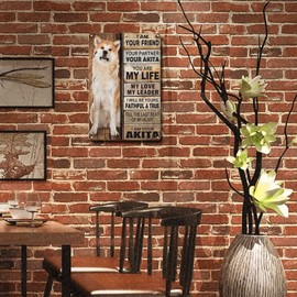Ymyoo - Letrero de metal clásico con texto en inglés «I Am Your Friend», regalo para los amantes de Akita, decoración divertida para baño y jardín, 8 x 12 pulgadas