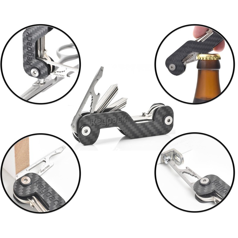 POCARDO Multitool 12-in-1 Multifunctional Tool Extension for Key Organiser, Coin