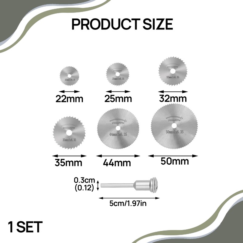 6 Pcs Drill Cutting Disc, HSS Cutting Discs for Dremel