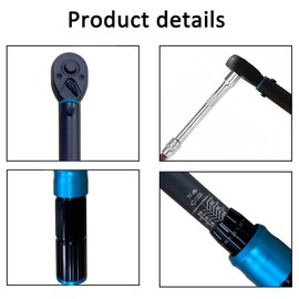 Ecoflick 3/8" Drive Click Torque Wrench, 7.37~44.27 Ft-Lb/10-60 Nm, ±3% Accuracy, 72-Tooth Dual Range Scales Adjustable Torque Wrench for Car Repair, Bike, Motorcycle